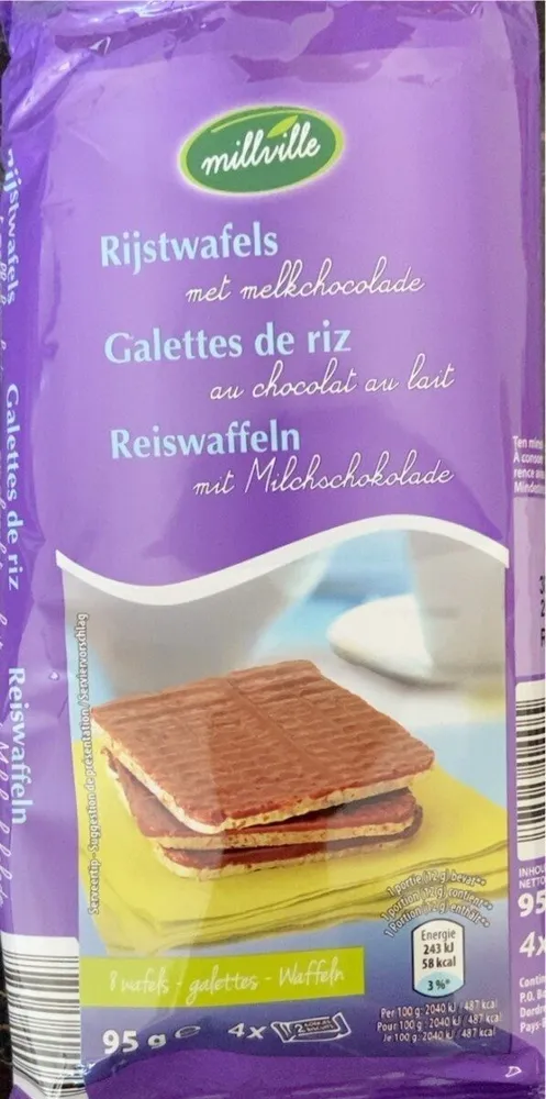 rijstwafels met melkchocolade