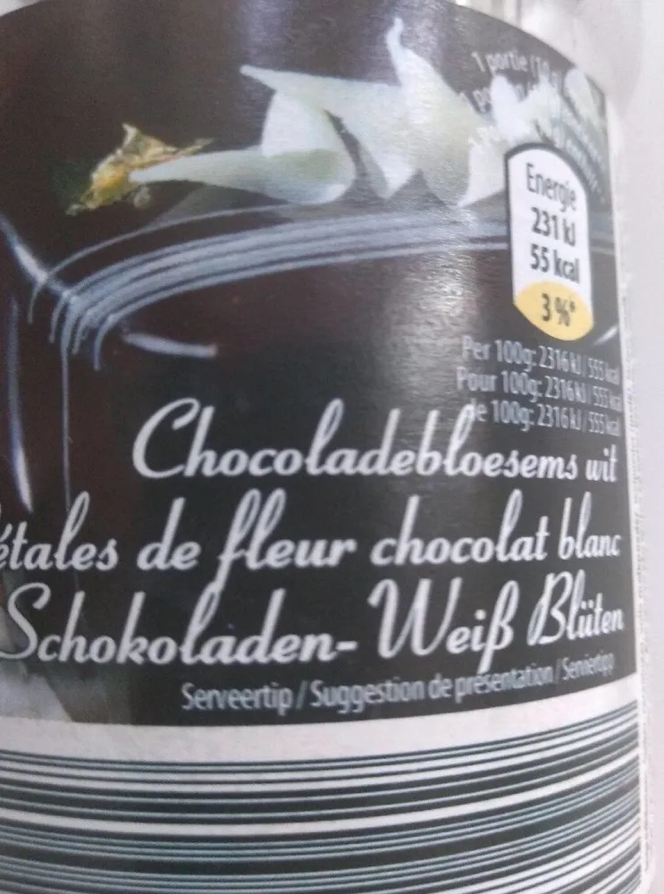 Pétales de fleur chocolat blanc