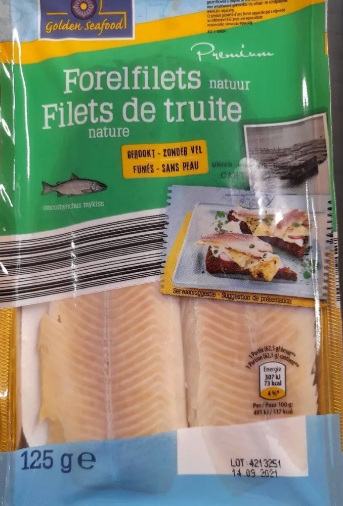 Forelfilets natuur - gerookt - zonder vel