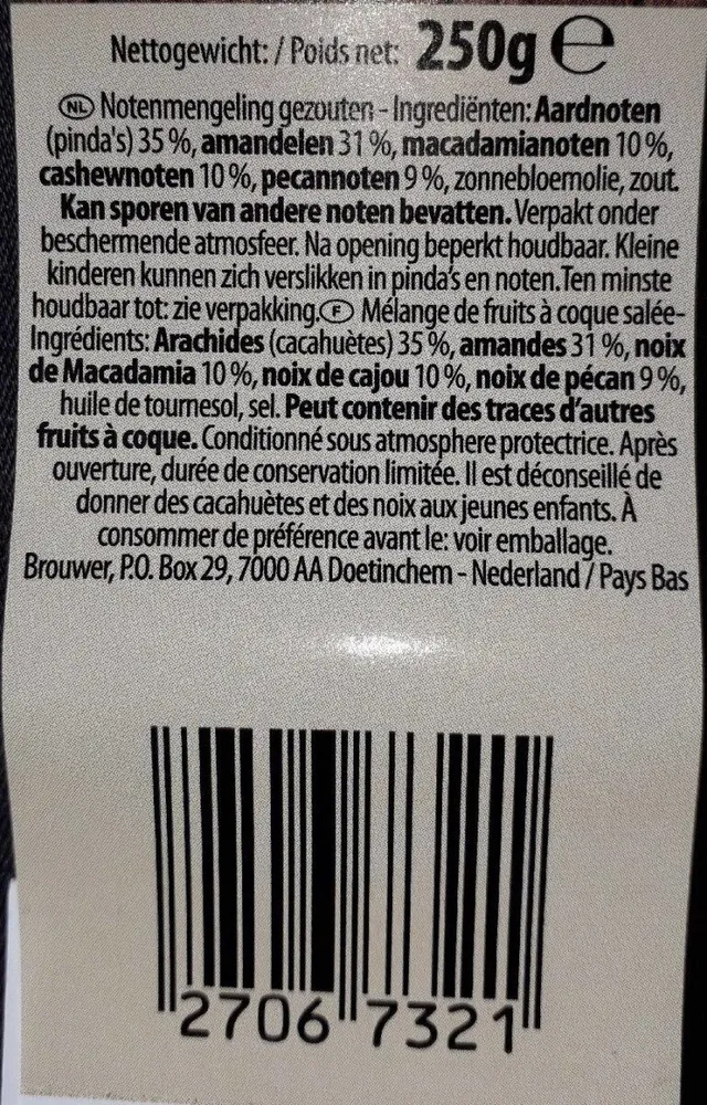 Mélange de fruits à coque