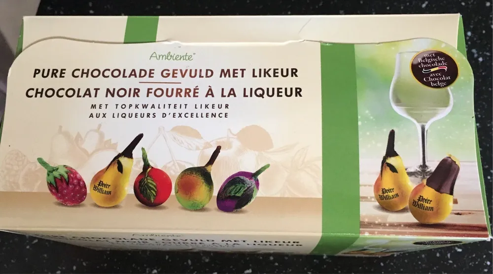 Chocolat noir fourré à la liqueur