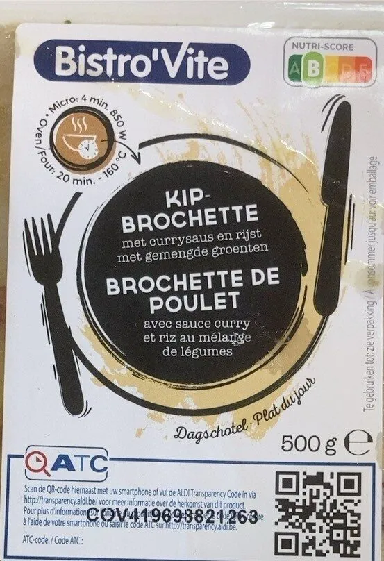 Brochette de poulet sauce curry