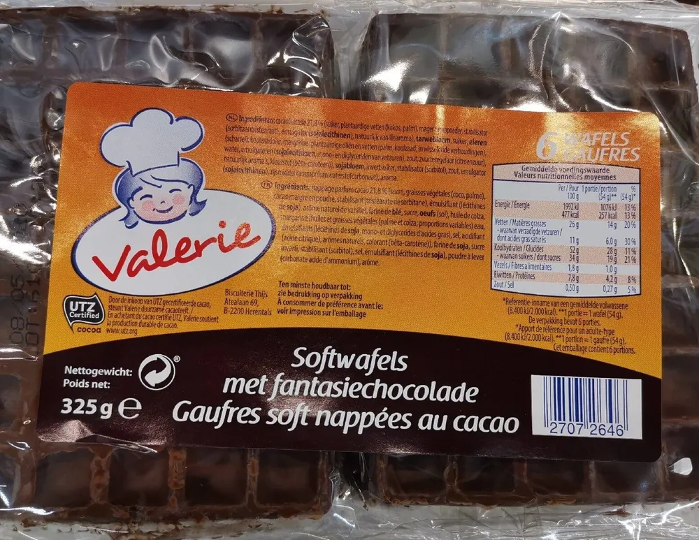 Gaufres soft nappées de cacao