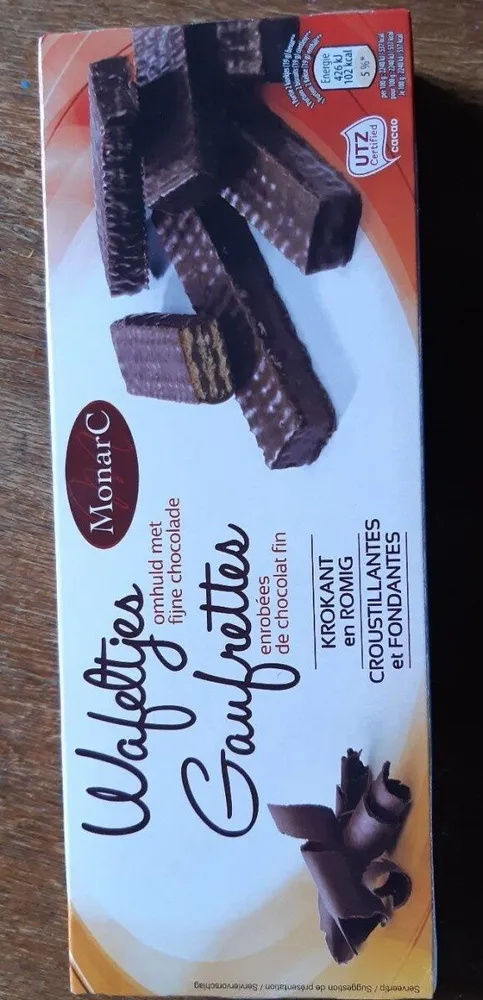 Gaufrettes enrobées de chocolat fin