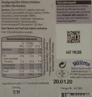 Handgemachte Hinterkochschinken