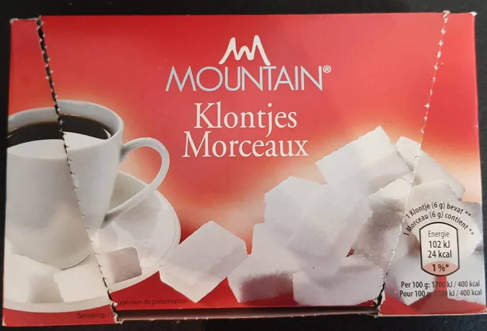 Mountain klontjes suiker morceaux de sucre