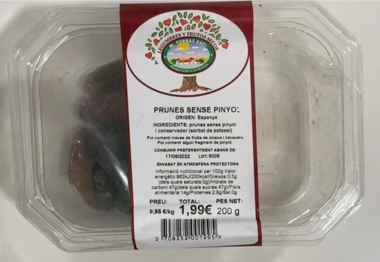 Prunes sense pinyol