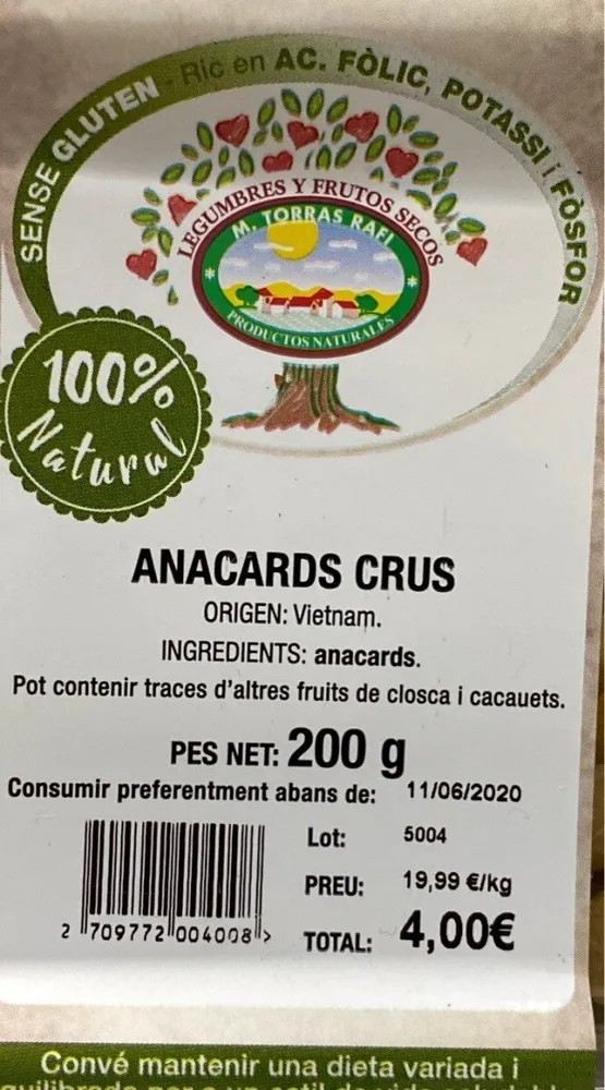 Anacardo crudo