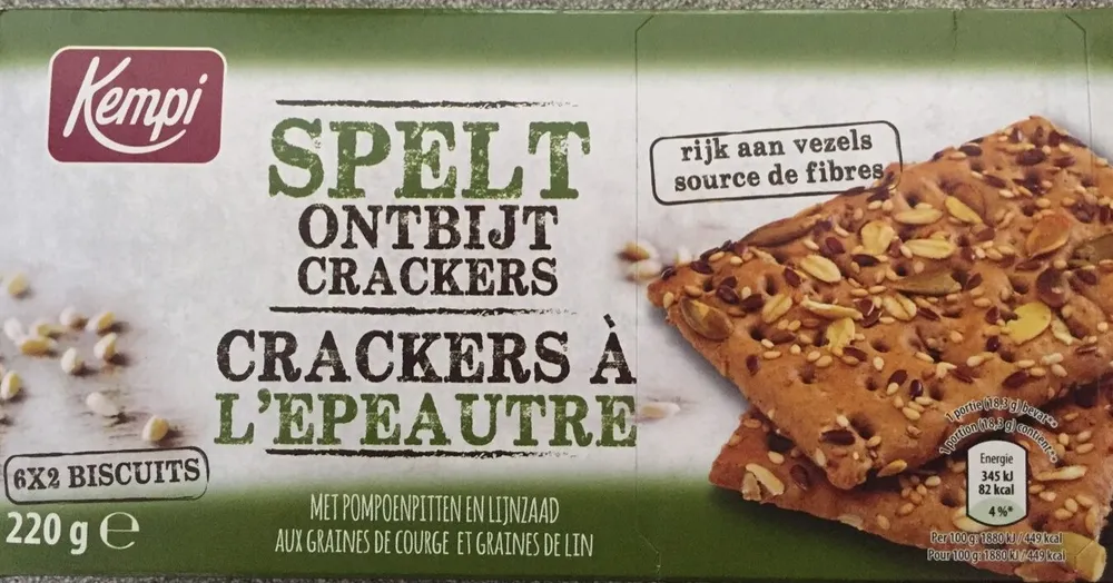 SPELT ONTBIJT CRACKERS CRACKERS À L'EPEAUTRE