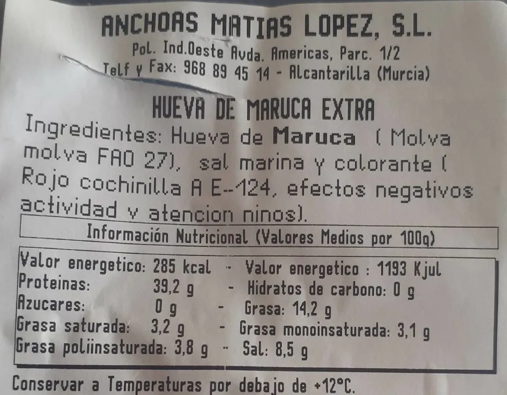 Hueva de maruca extra