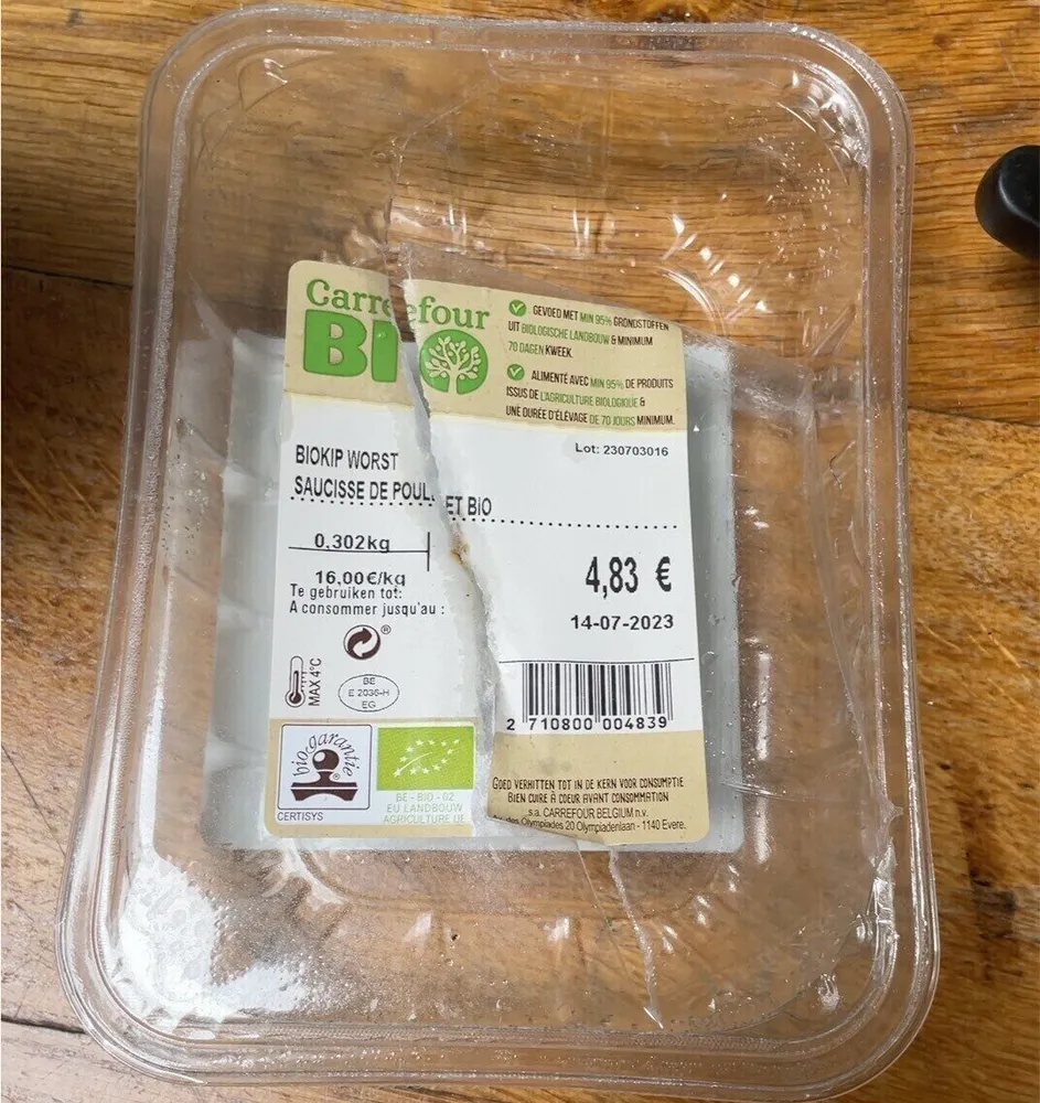 Saucisse de poulet bio