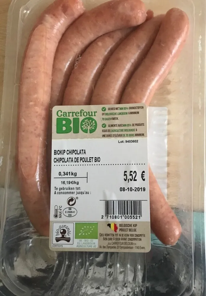 Chipolata de poulet bio
