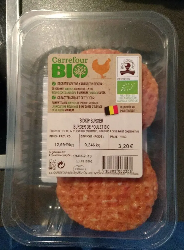 Burgerde poulet bio