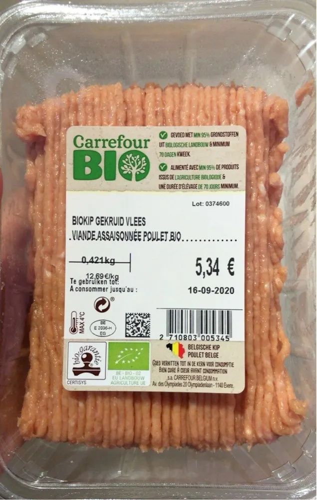 Biokip gekruid vlees
