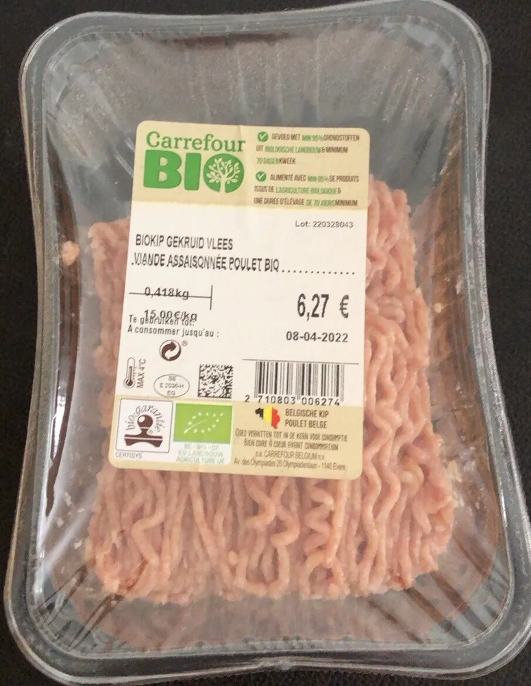 Viande assaisonnée poulet bio