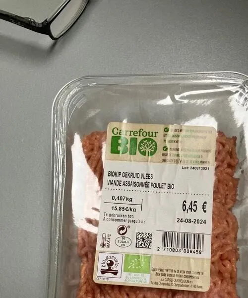 Viande assaisonner poulet bio