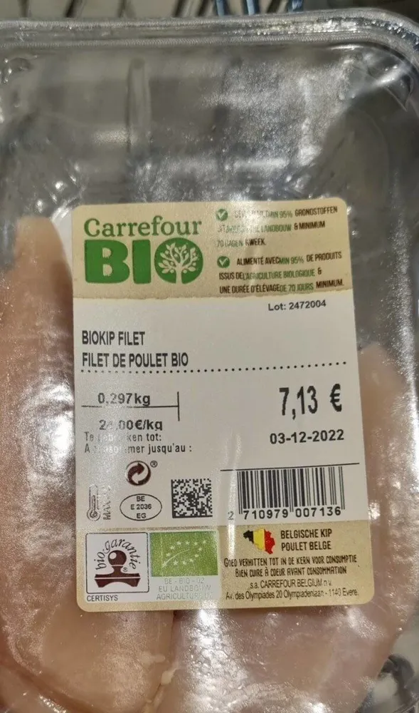 Filet de poulet bio