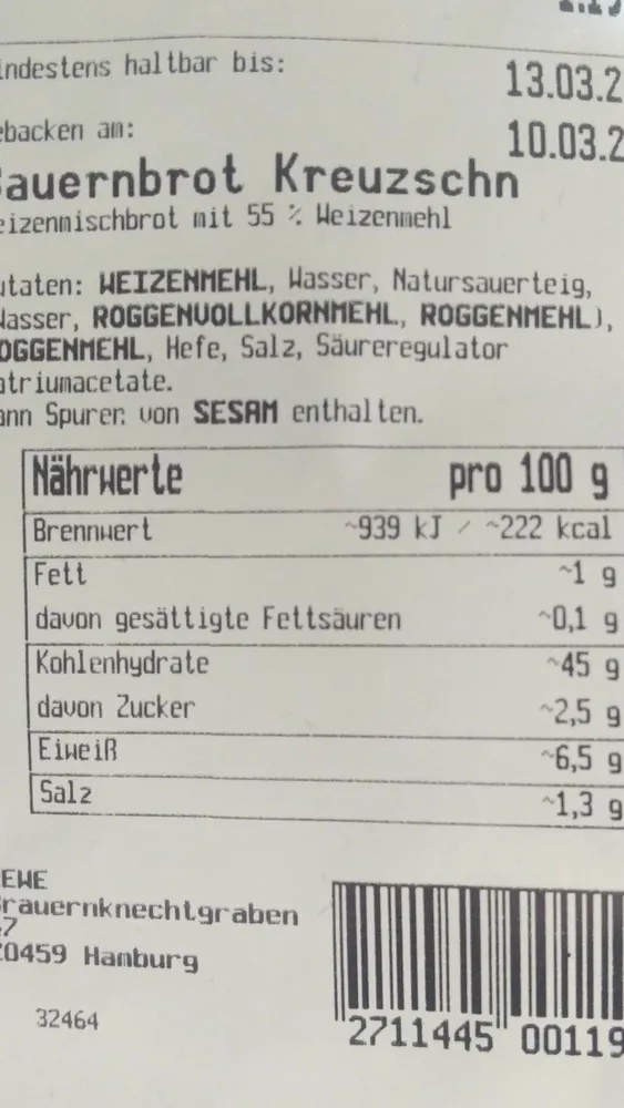Bauernbrot Kreuzschnitte