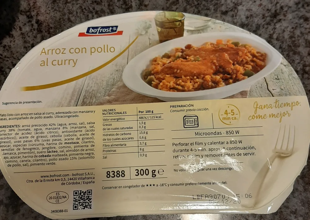 arroz con pollo al curry
