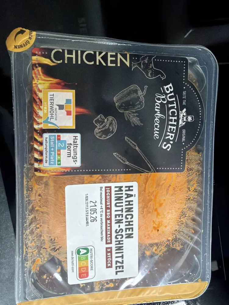 Hähnchen Minuten- Schnitzel (Joghurt BBQ Marinade)