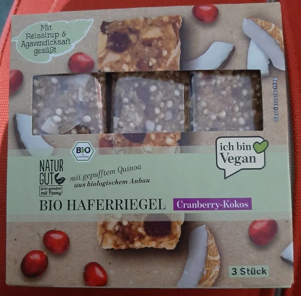 Bio Haferriegel Cranberry-Kokos