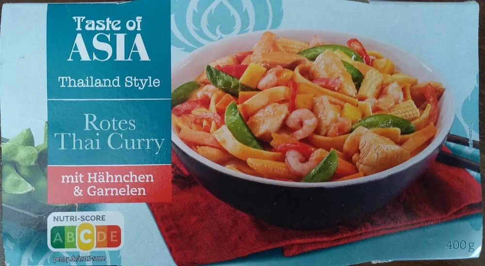 Rotes Thai-Curry mit Hähnchen & Garnelen