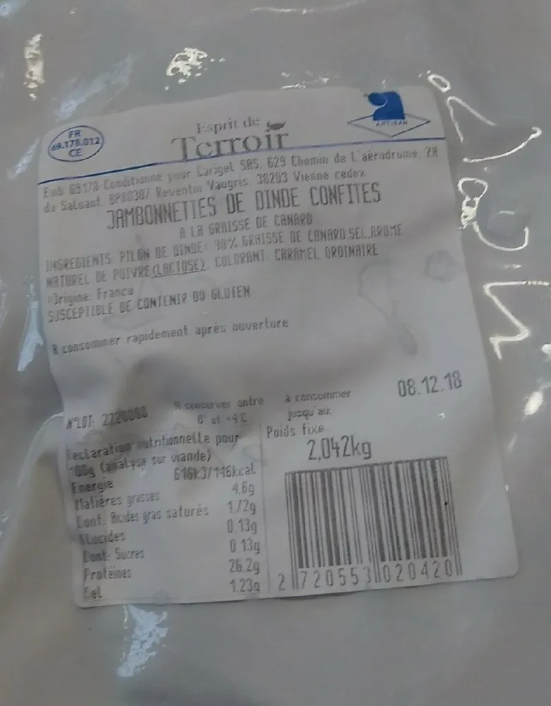 Jambonettes de dinde confites