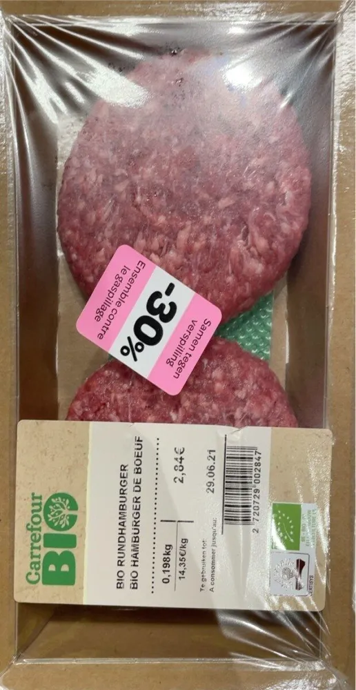 Bio hamburger de boeuf