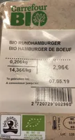 Hamburger boeuf bio
