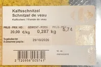 Schnitzel de Veau