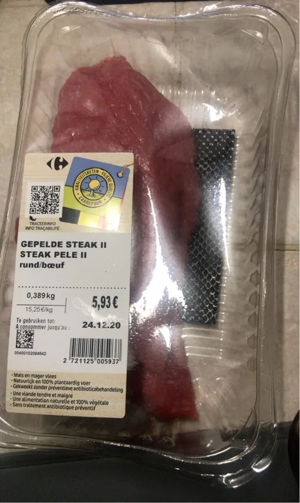 Steak pele boeuf