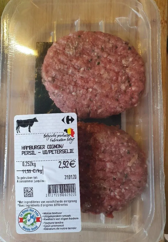 Hamburger oignon persil