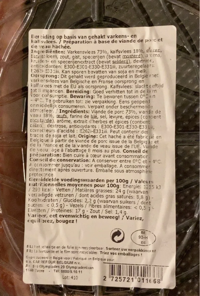 Hacher de porc et veau