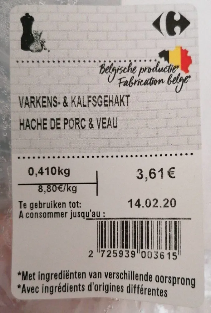 Haché de porc et de veau