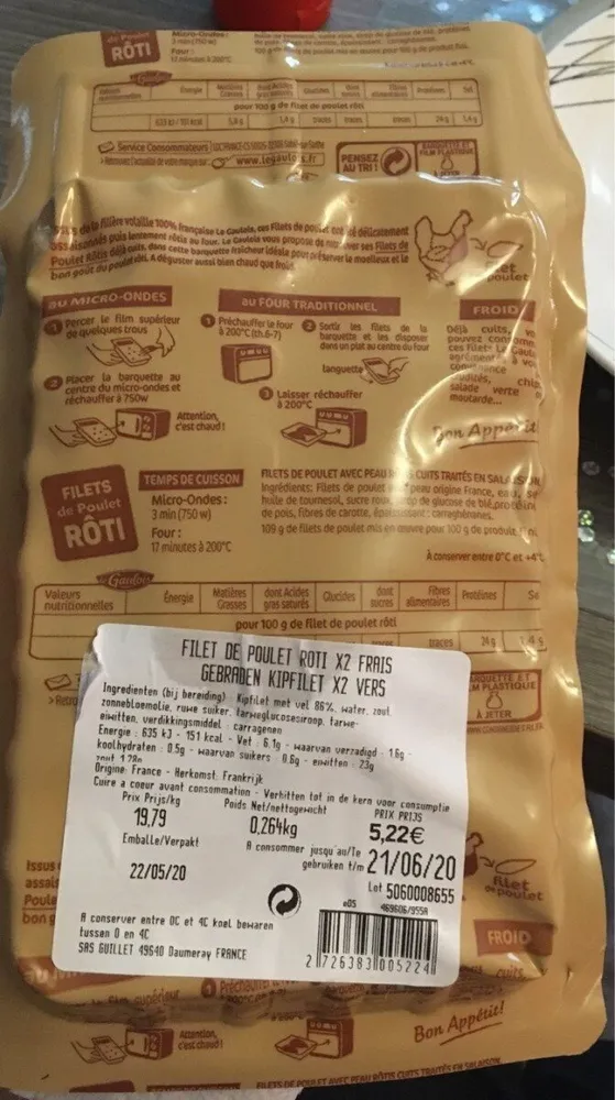 Filets de poulet roti