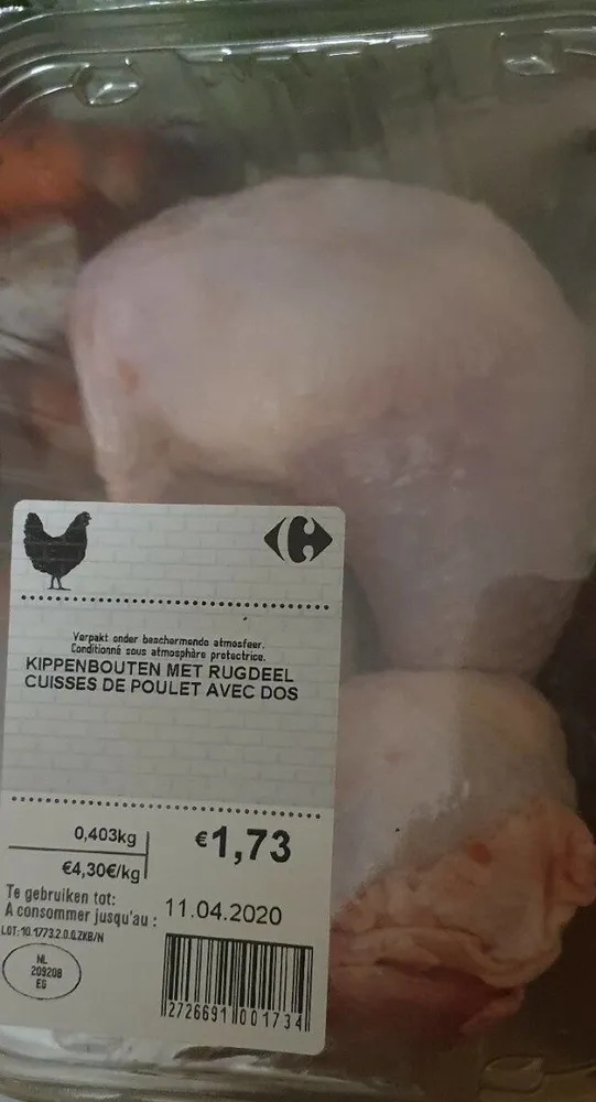 Cuisse de poulet avec dos