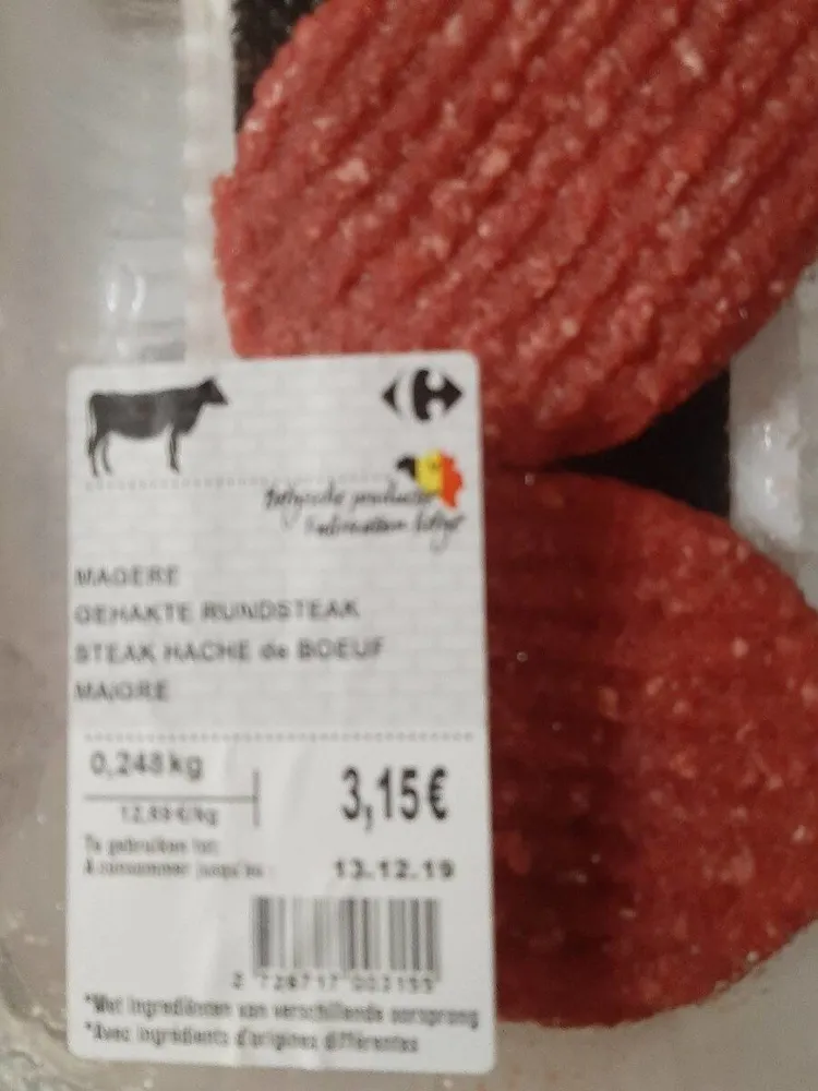 Steack hache de boeuf maigre