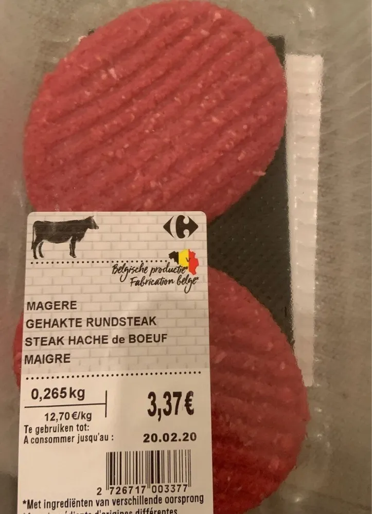 Steak hache de boeuf