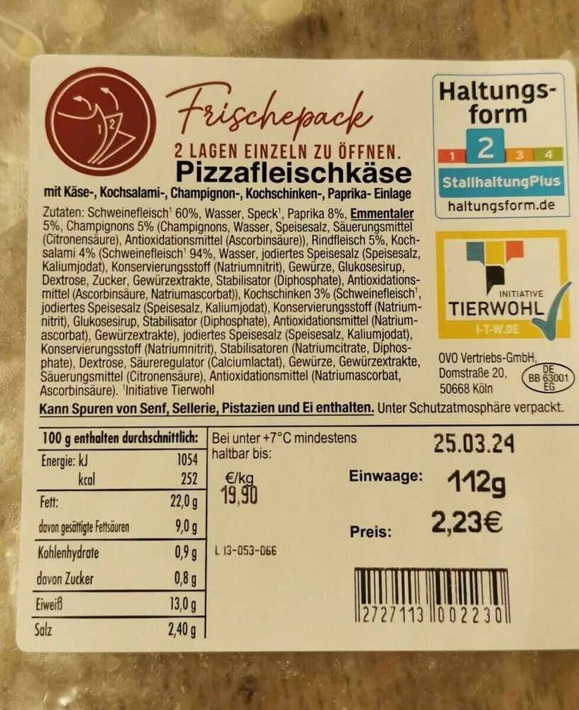 Pizzafleischkäse