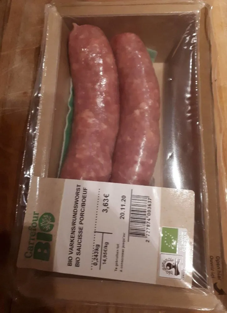 Bio saucisses porc/boeuf