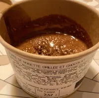 Puree de noisette grillee et chocolat