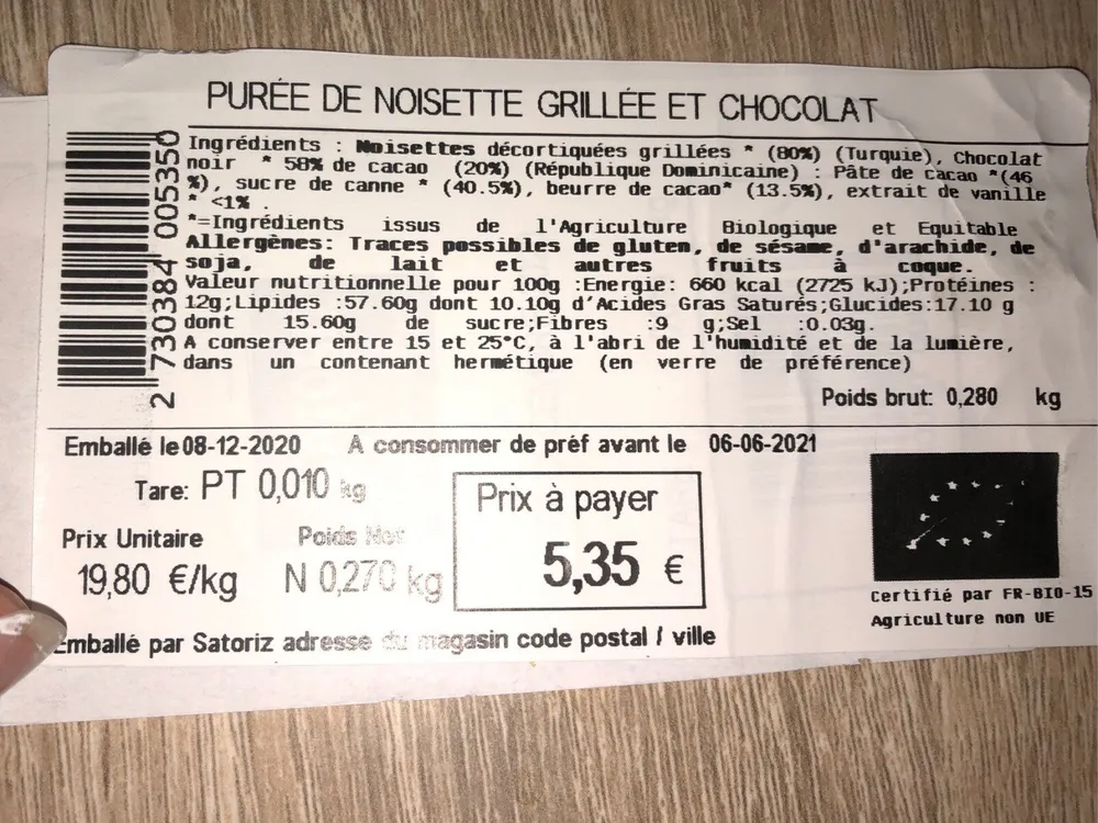 Puree de noisette