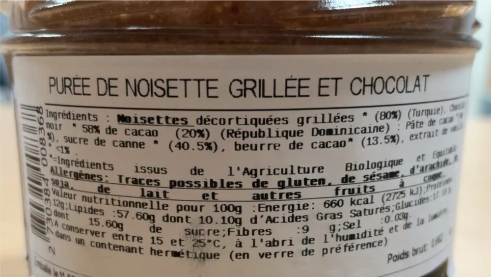 Purée de Noisette Grillée et Chocolat