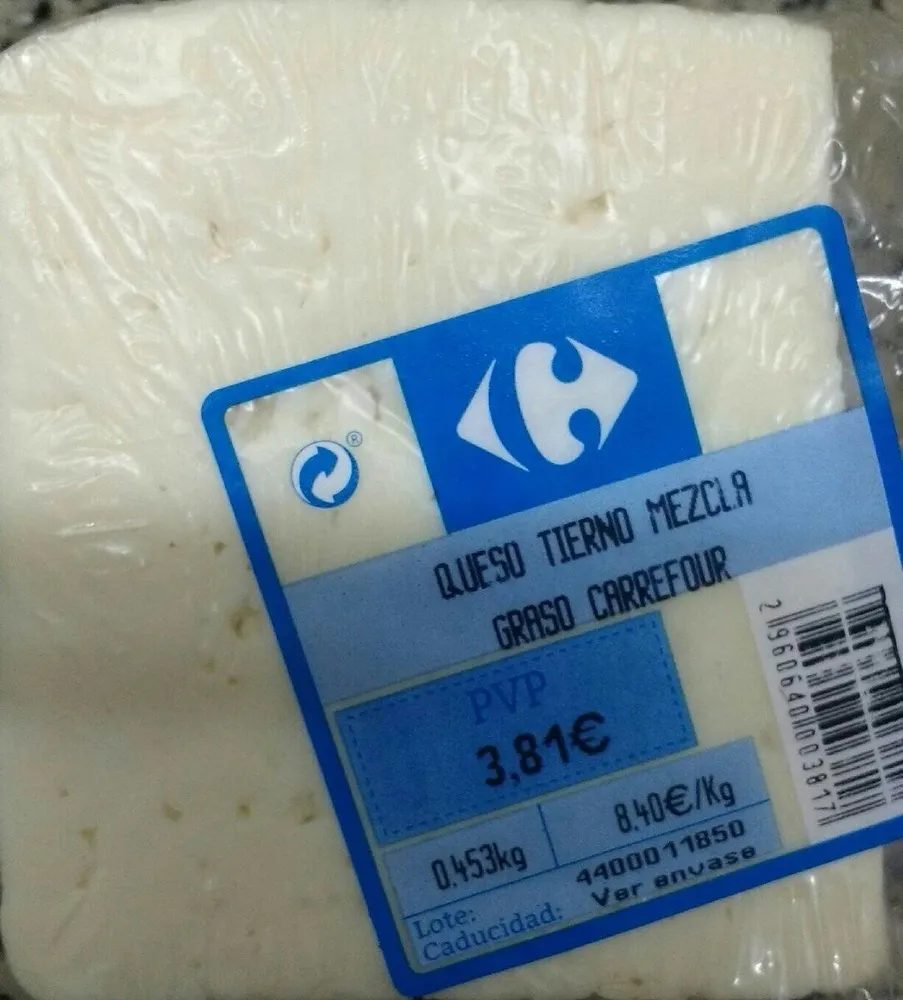 Queso tierno mezcla graso