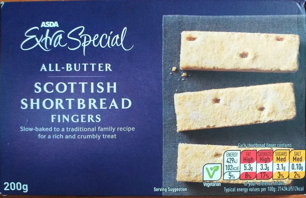 Scottish shortbread fingers
