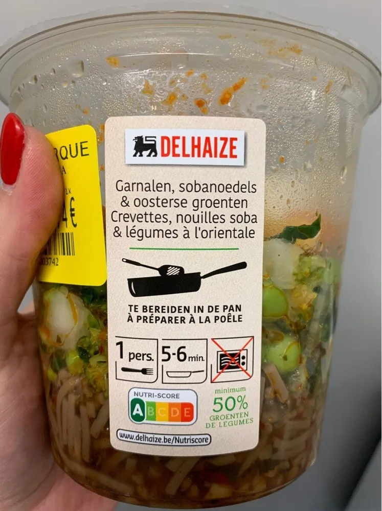 Crevettes, nouilles soba & legumes a l'orientale