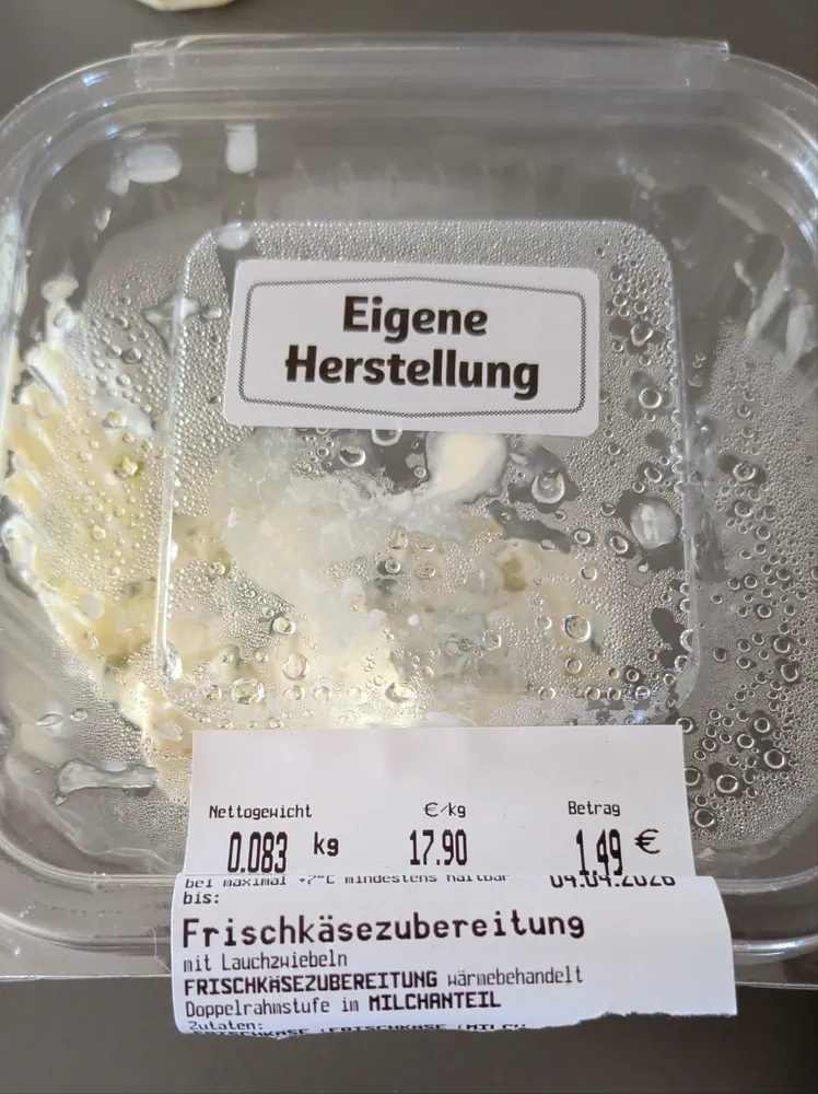 Frischkäsezubereitung