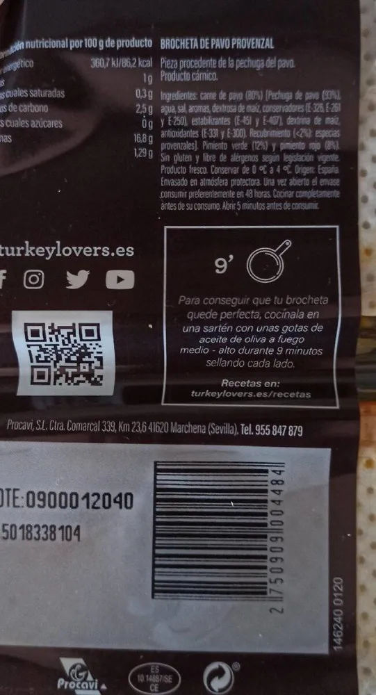 Brochetas de pavo provenzal