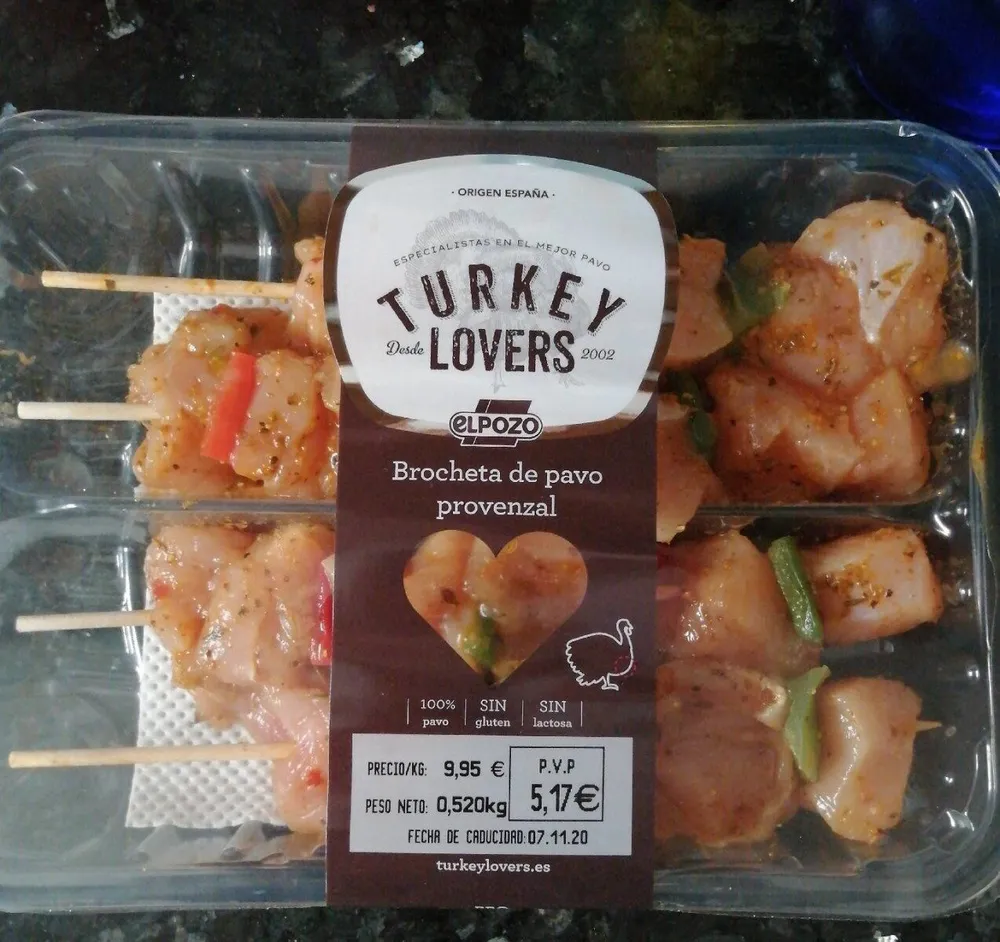 Brocheta de pavo provenzal
