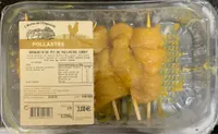 Brocheta de pechuga de pollo al curry